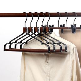 Hangers Racks Metal Wooden Hanger Organiser Wardrobe Wooden Coat Pants Hanger for Clothing Kledinghangers Kleding Wetsuit Hanger 230408