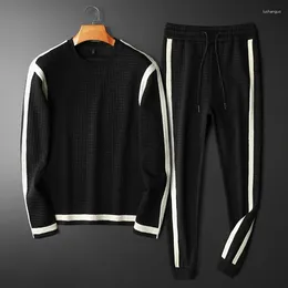 Men's Tracksuits Autumn And Winter Women & Men Tracksuit Clothing Air Layer Cotton Light Luxury Casual Sports Set Two-piece Suit