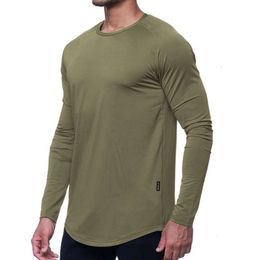 lu Men Yoga Outfit Sports Long Sleeve T-shirt Mens Sport Style Tight Training Fitness Clothes Elastic Quick Dry Wear T-02fallow b