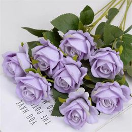 Decorative Flowers Creative Rose Artificial Flower Fake Roses Single Party Wedding Valentine's Day Decoration Household El Decor