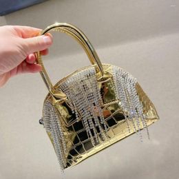 Evening Bags Handbags Tassel Bag For Women Clutch Luxury Designer Handbag Gold Silver Rhinestone Bucket Purse Wedding Party