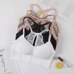 Camisoles & Tanks Women Tank Crop Top Seamless Underwear Lace Cropped Tops Female Intimates Sexy Lingerie Padded Camisole