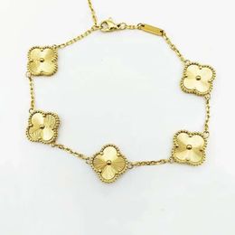 Designer Bracelets Four Leaf Clover 18K Gold Love Bangle Pendant Sparkling Crystal Diamond for Women Girl Wedding Mother' Day Jewellery with box