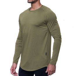 lus Men Yoga Outfit Sports Long Sleeve T-shirt Mens Sport Style Tight Training Fitness Clothes Elastic Quick Dry Wear all-match