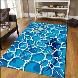 Carpets Pixel Wave Carpet 3D Printing Ocean Sea Wave Living Room Area Carpet Bathroom Mat Creative Doormat Bedroom Mat Outdoor Rug