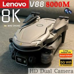 Drones Lenovo V88 Drone 8K Professional Anti-Shake HD Dual Camera Omnidirectional Obstacle Avoidance UAV Remote Control 8000M Q231108