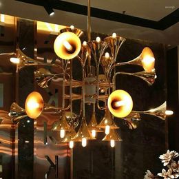 Pendant Lamps Delightfull Botti Flared Trumpet Lamp Rose Gold Chandelier Italian Design 12/16/24 Head Kitchen Island Suspension