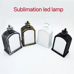 Sublimation Christmas LED Lanterns Fireplace Lamp Handheld Light Double Sided for Home and Outdoor Decorations new