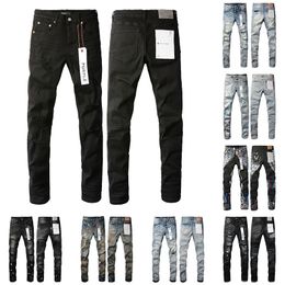 Herren Lila Jeans Designer Jeans Mode Distressed Ripped Bikers Damen Denim Cargo Für Männer Schwarze Hosen