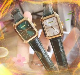 Popular Small Square Quartz Battery Super Bright Watch genuine leather strap bracelet women Clock lovers Super Bright Rose Gold Silver Colour Watches montre de luxe