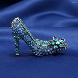 Brooches Morkopela Women Rhinestone High Heel Shoes Brooch Pin Collections Girls Fashion Jewellery