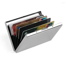 Card Holders Aluminum Holder Fashion Purse Push Case With Cover For Cards ID Smart Mini Business