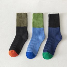 Men's Socks Sports Style Knit Colour Contrast Mid Tube For Men Japanese Casual Cotton Women Couples Lovers Streetwear