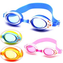 Goggles HD children's Cartoon Swimming Goggles Natural Silicone Waterproof anti-fog Mirror With Adjustable Strap P230408