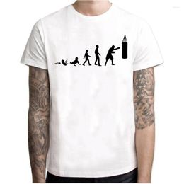 Men's T Shirts Brand Men T-Shirt Boxing Shirt Print Summer Short Sleeve O- Neck White Printed Tee Clothing W6