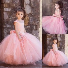 Girl Dresses Tulle Puffy Flower Dress Ball Princess Party First Communion Custom Outfits For Wedding Birthday Performance