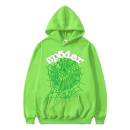 Mens Hoodies Fashion Sp5der 555555 Sweatshirts designer New green young bandit hoodie men women high quality angel spider Web graphic print Y2k sweaters