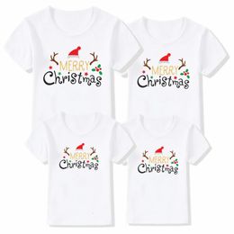 Family Matching Outfits 1pc Merry Christmas Family Matching Tshirt Mommy Daddy Daughter Son Funny Matching T-shirt Clothes Mom Dad Kids Baby Outfits 231107