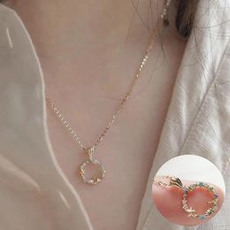 Chains 925 Sterling Silver Zircon Geometric Necklace For Women Girl Fashion Shell Starfish Design Jewelry Party Gift Drop