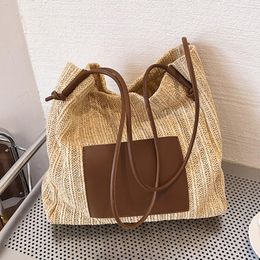 Evening Bags Large Capacity Woven Women's Tote Bag 2023 Summer Beach Straw Bohemian Purses And Handbag Designer Lady Travel Shopping