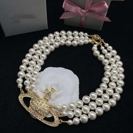 Marca de moda designer pingente colares carta viviene chokers luxo mulheres jóias metal pérola colar cjeweler westwood para mulher corrente fdty357