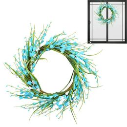 Decorative Flowers Berry Ring Wreath Floral For Front Door Artificial Twig Winter Wall Decor All Season Festival Walls