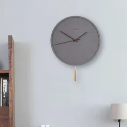 Wall Clocks Nordic Cement Clock Swing Modern Minimalist Living Room Bedroom And Household Light Luxury Personality Fashion