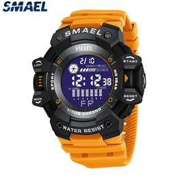 Wristwatches Digital Watch SMAEL Military Wristwatches LED Stopwatch Alarm Clock Big Dial Male Clocks 8050 Fashion Sport Watches Waterproof 230408