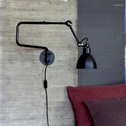 Wall Lamps Vintage Swing Arm Lamp Creative LED For Bedroom Bedside Dining Room Restaurant Decor Metal E27 Reading