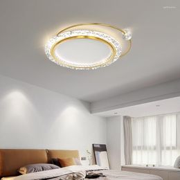 Chandeliers Bedroom Ceiling Light Creative Personality Minimalist Round Luxury Room Crystal Lamp Modern Living Decor