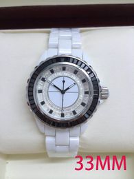 White Black Genuine Ceramic Watches Quartz Men Women 33mm 38mm Fashion Business Wristwatch101