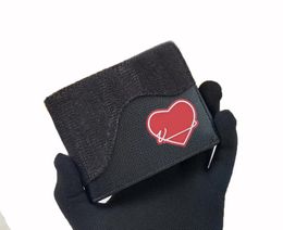 Mens Designer Wallet Luxurys Slender Purses Classic Flowers Letter Drip Denim Card Holders High quality Male Women Fashion Heart Small Clutch Bag With Original Box