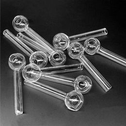 70mm clear Pyrex oil burner pipe thick glass tube for water Smoking Glass pipe bongs oil rig Hookah Bubbler Tool