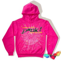 Mens Hoodies Fashion Sweatshirts Designer Young Bandit Pink Hoodie Men Women 1 High Quality Foam Printing Web Graphic Sweaters