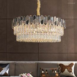 Chandeliers Lustre Living Room Round Crystal Chandelier Mixed Colour Villa Modern Bedroom Lamp Dining LED Decoration