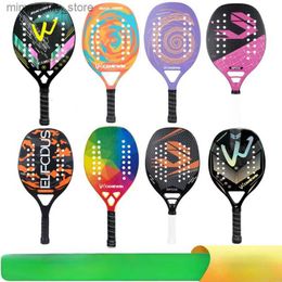 Tennis Rackets High Quality 3K Carbon and Glass Fiber Beach Tennis Racket Soft Face Tennis Racquet with Protective Cover Ball Q231109