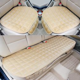 Pillow Winter Car Seat Cover Front/Rear/Full Set Non-slip Short Plush Chair Auto Protector Mat Pad