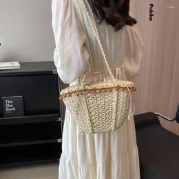 Evening Bags Summer Large Capacity Woven Shoulder Bag 2023 Luxury Designer Women's Straw Handbag Beach Fashion Tote Casuals Versatile