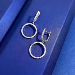 Hollow Moissanite Diamond Dangle Earring 100% Real 925 sterling silver Stud Wedding Drop Earrings for Women Engagement Jewelry Gift