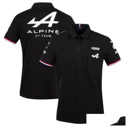 Mens and Womens New Tshirts Formula One F1 Polo Clothing Top Motorcycle Apparel Motorsport Alpine Team Aracing White Black Breathable Teamline Short Sleeve Car