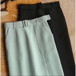 Skirts Elegant And Slim Fit In Spring Autumn Winter Fashionable Style Waist Pack Hip Split Belt Half Length Skirt