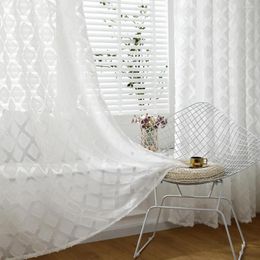 Curtain 1/2/4 Panels Window Screening Gauze Tulle Customise Panel Drap Curtains For Living Room Furniture Cover Eyelet Home Decor D30