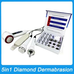 Portable 5 in 1 Skin Peeling Microdermabrasion Diamond Dermabrasion Facial Ultrasonic Skin Care Deep Cleaning Scrubber Hot Cold Hammer Anti Ageing Wrinkle
