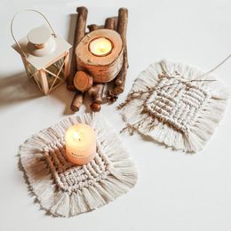 Table Mats Nordic Tea Placemat Macrame Boho Handmade Candle Christmas Decoration For Home Party Gift Women