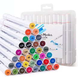 Markers 12//48 color marker pen children's double head washable painting pen watercolor pen student specific writing and painting supplies 230408