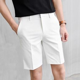 Men's Shorts Pleated shorts men's summer white shorts Korean fashion casual shorts work clothes breathable comfortable and slim fitting Bermuda 230408