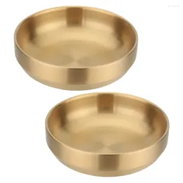 Plates 2 Pcs Sauce Dish Kitchen Gadget Decorative Bowl Japanese Stainless Steel Household Tableware Mold