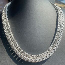 Custom Sterling Sier 6mm 8mm Wide Lab Diamond Moissanite Cuban Link Chain Mans Necklace