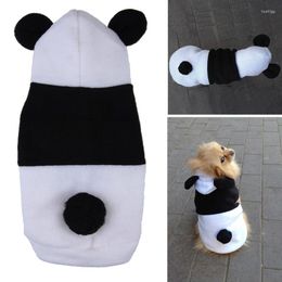 Dog Apparel Cute Cosplay Panda Winter Clothes Fleece Ear Hoody Pullover Warm Coat Costume For Small Pet Chihuahua Puppy Lovely Jacket