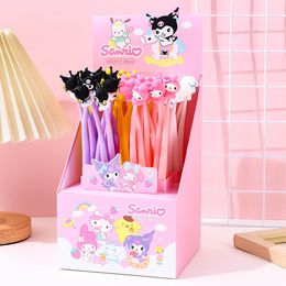 48pcs/lot Cute Soft Swing Black Ink Gel Pen Cartoon Kuromi Shape Student Smooth Writing Pen 0.5mm Stationery School Office Children Gifts 2964